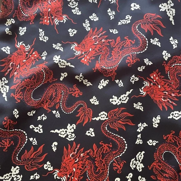 Zara, silky, mini dress! Gorgeous navy blue, red and neutrals throughout. - Picture 2 of 3